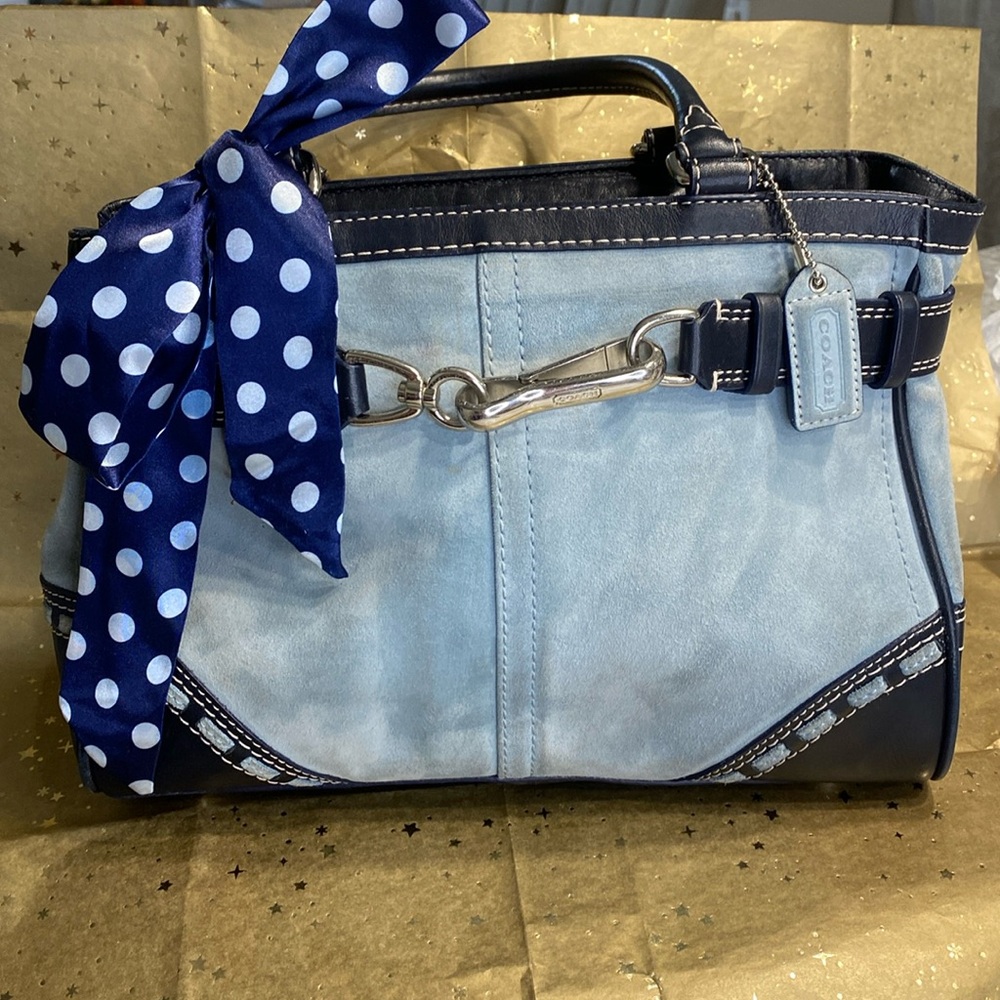 Coach Blue and Navy Satchel